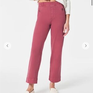 SPANX Stretch Twill Cropped Pants (Wild Rose)